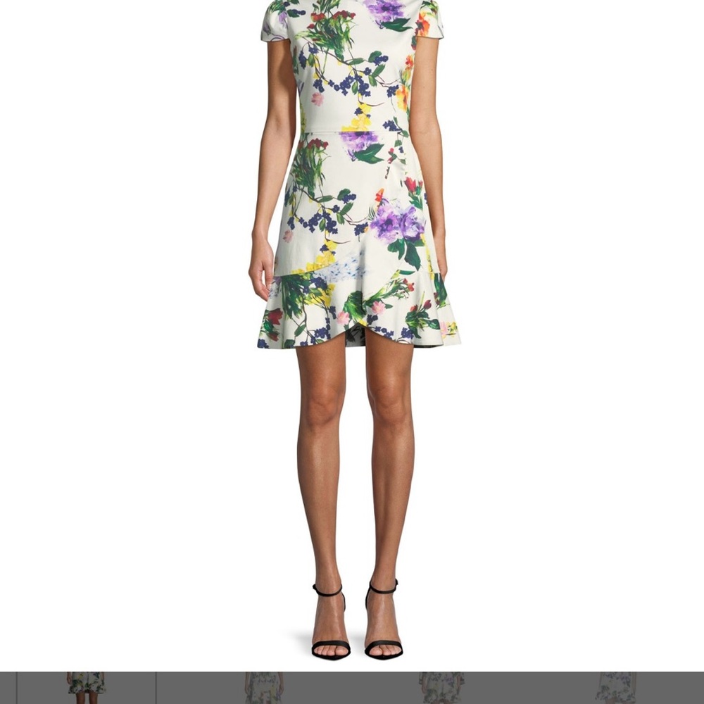 Alice + Olivia Kirby Cap Sleeve Floral mini dress